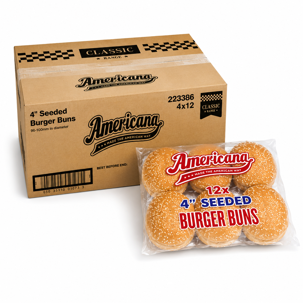 AMERICANA SEEDED BUN 4" 1 X 48