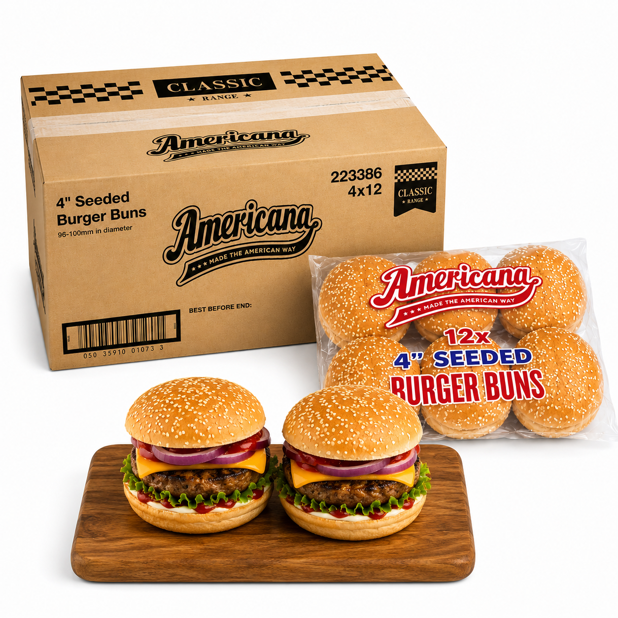 AMERICANA SEEDED BUN 4" 1 X 48