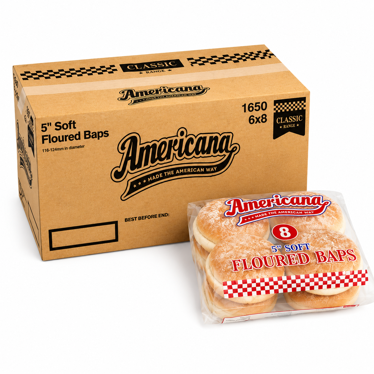 AMERICANA [FLOURED BAPS] 5" 48 PCS