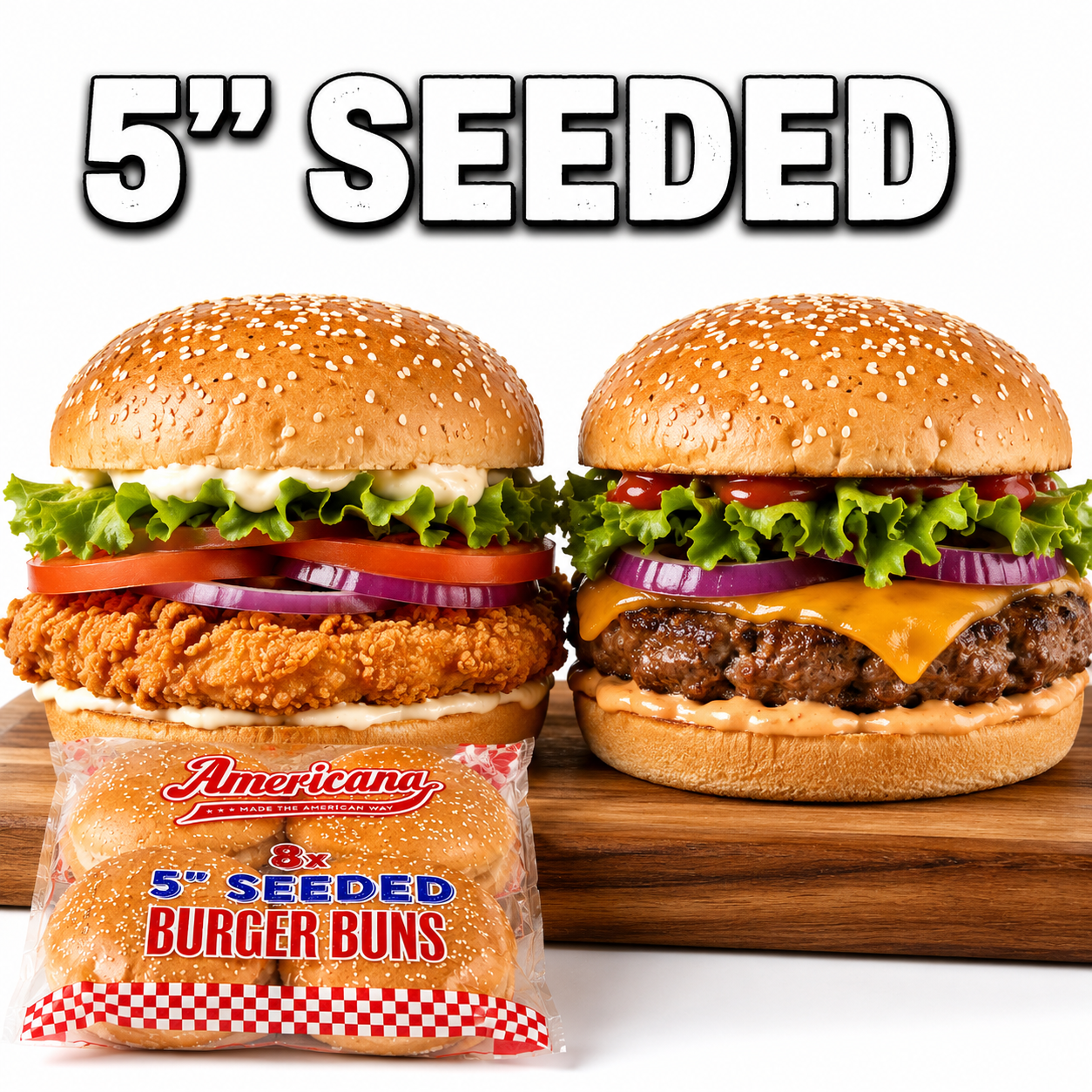 AMERICANA SEEDED BUNS 5" 1X48