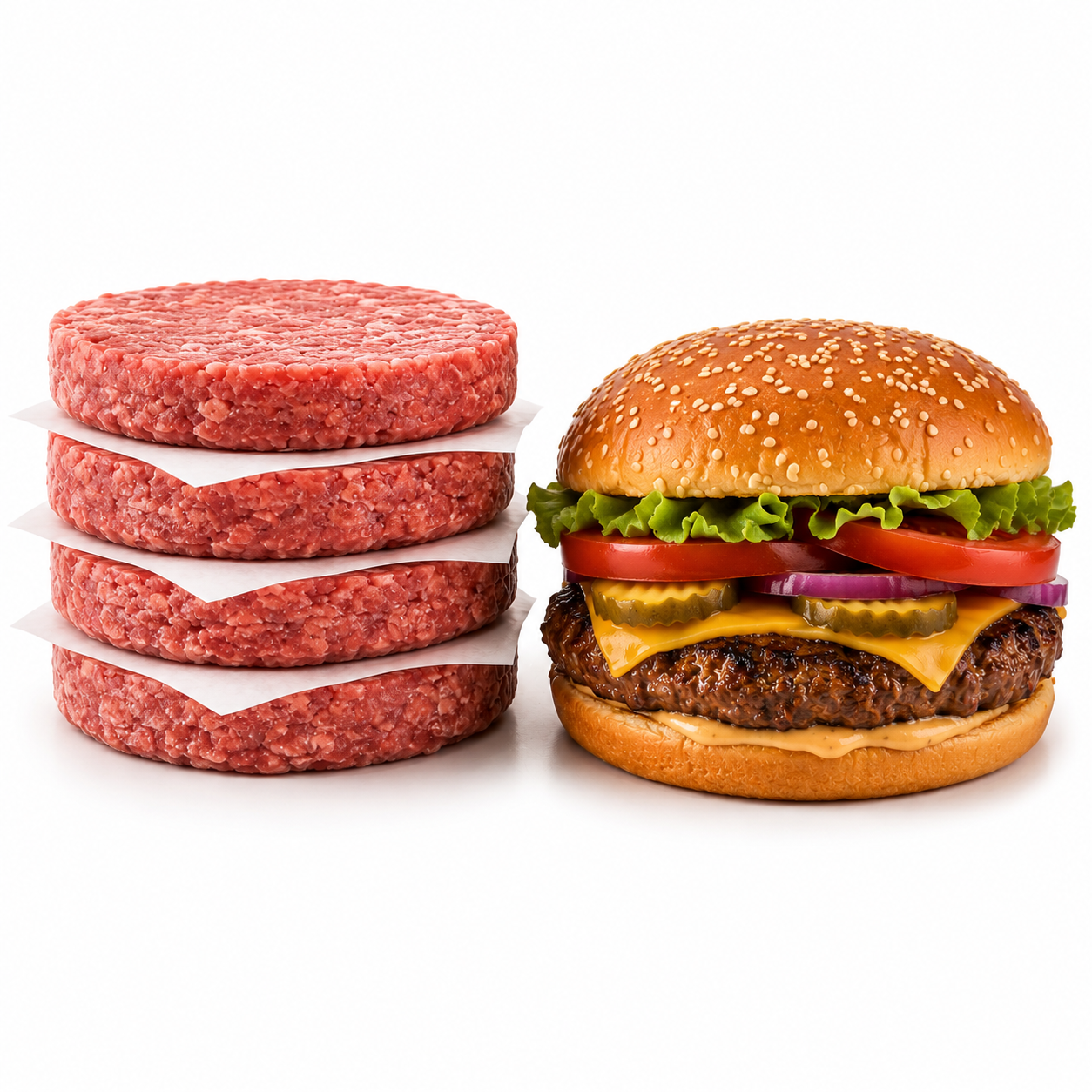 BMC SUPERIOR BEEF BURGERS 4OZ X 48 [PINK BOX]