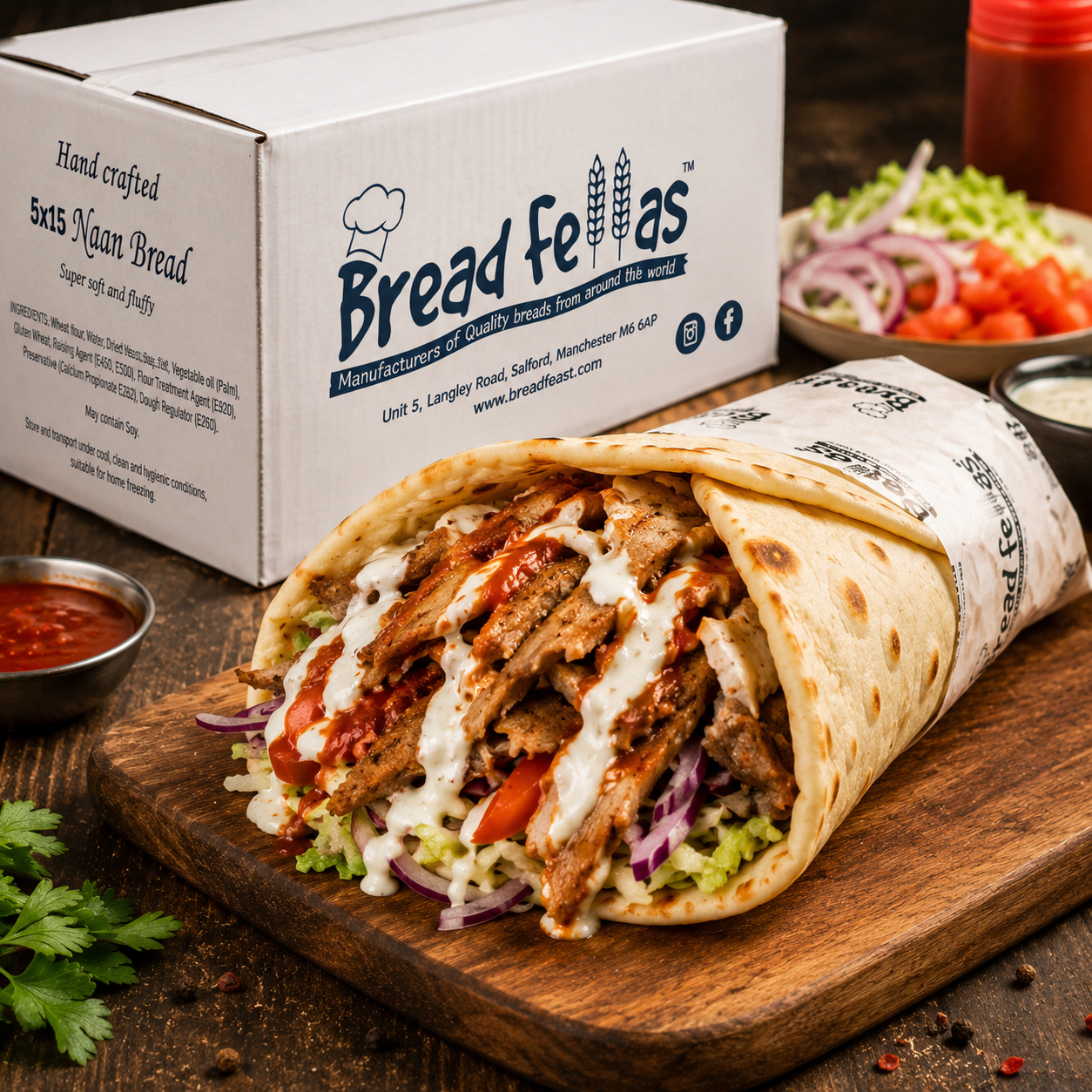 BREADFELLAS NAAN (15X5) WHITE/BLACK BOX
