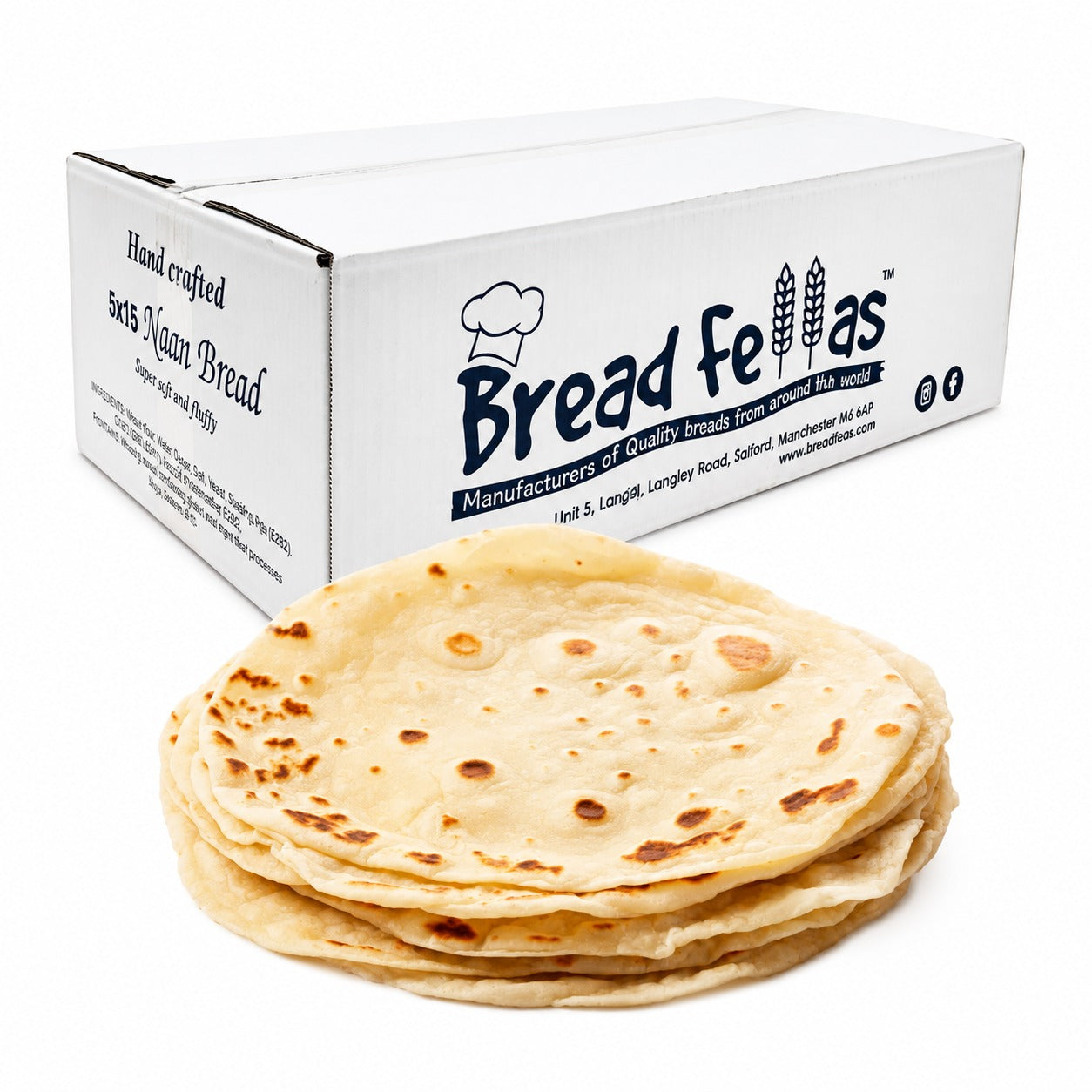 BREADFELLAS NAAN (15X5) WHITE/BLACK BOX