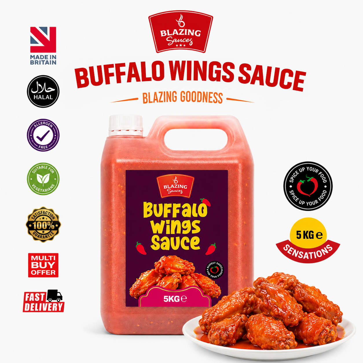 BLAZINGS BUFFALO WINGS SAUCE 5LTR