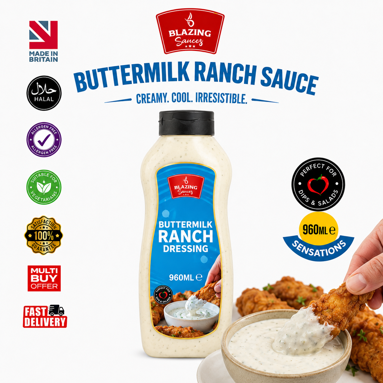 BLAZING BUTTERMILK RANCH DRESSING 960ML