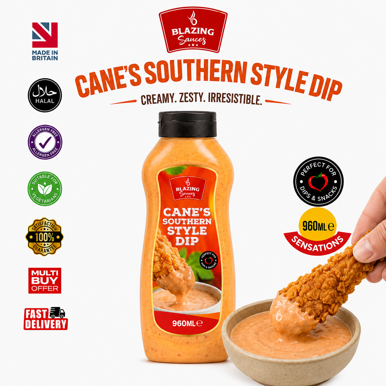 BLAZING CANES SOUTHERN STYLE DIP SAUCE 960ML