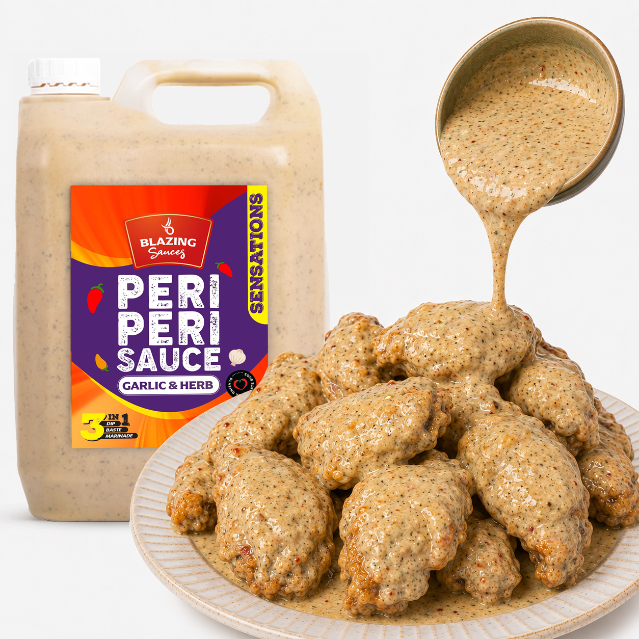 BLAZING GARLIC & HERB PERI PERI SAUCE 5LTR