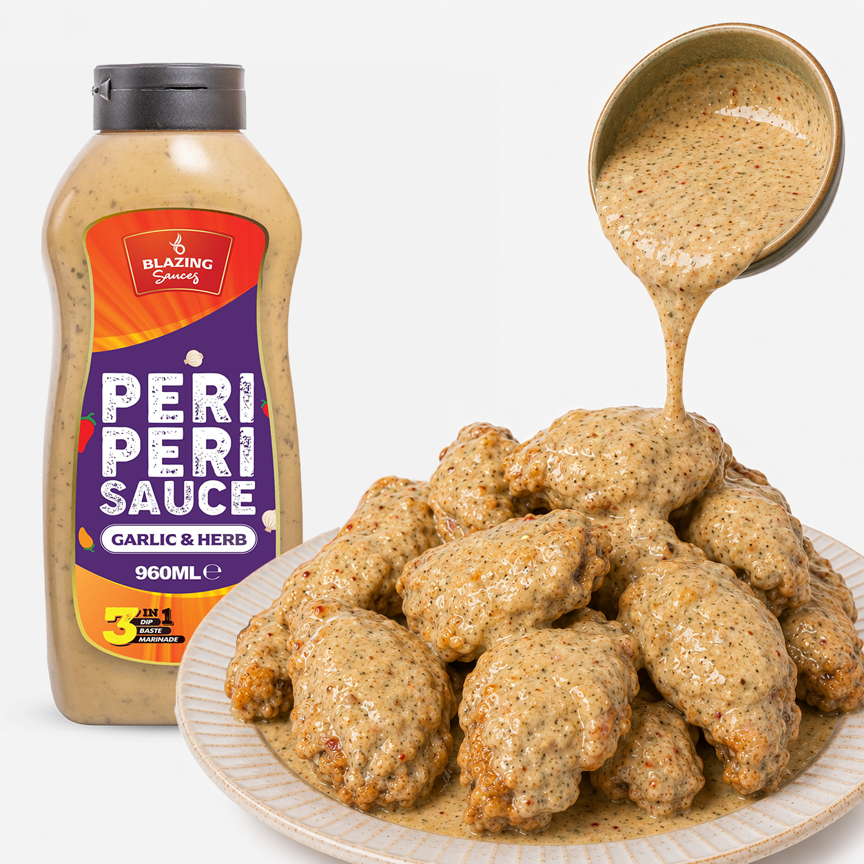 BLAZING GARLIC & HERB PERI PERI SAUCE 1LTR