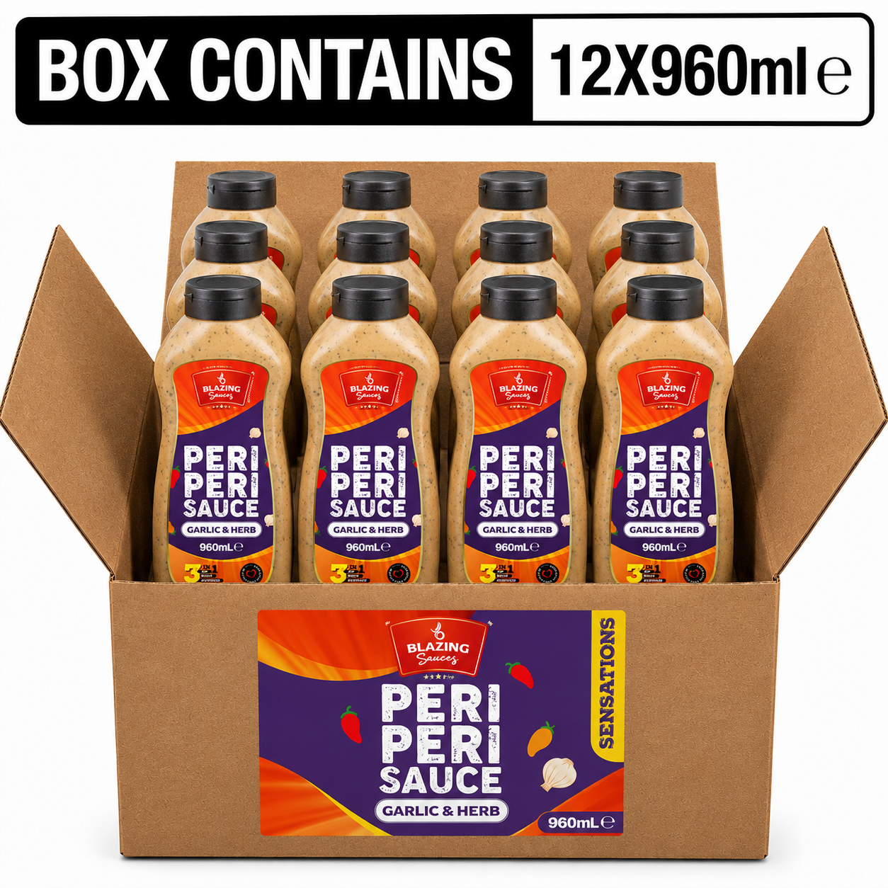 BLAZING GARLIC & HERB PERI PERI SAUCE 1LTR