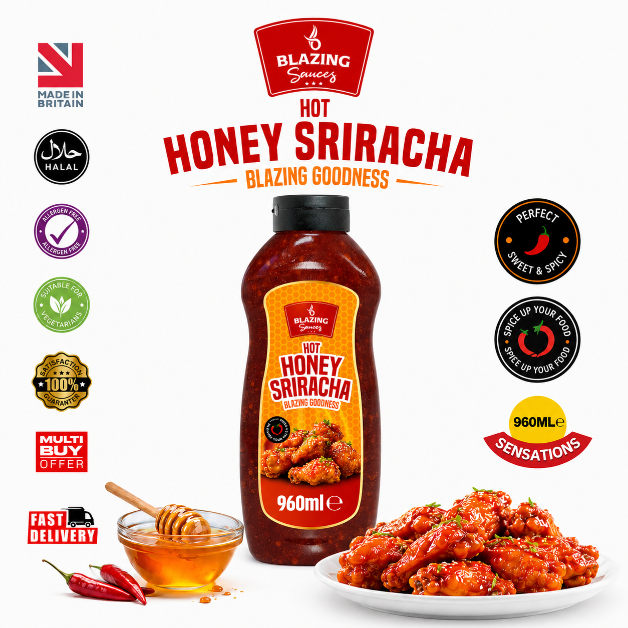 BLAZING'S HONEY SIRACHA SAUCE 1.3KG