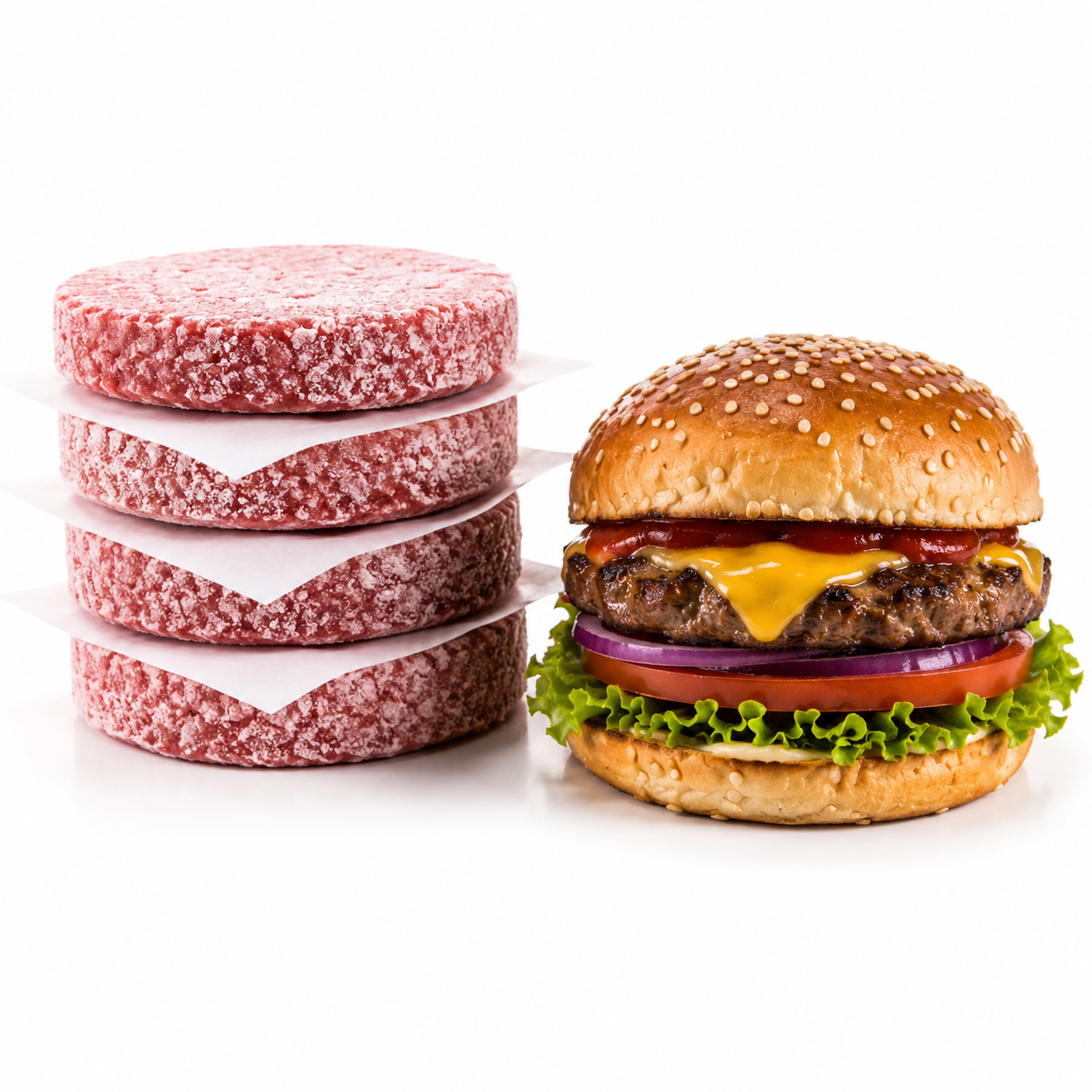 MAWBEEF HALAL AMERICAN BEEFBURGERS 48X4OZ