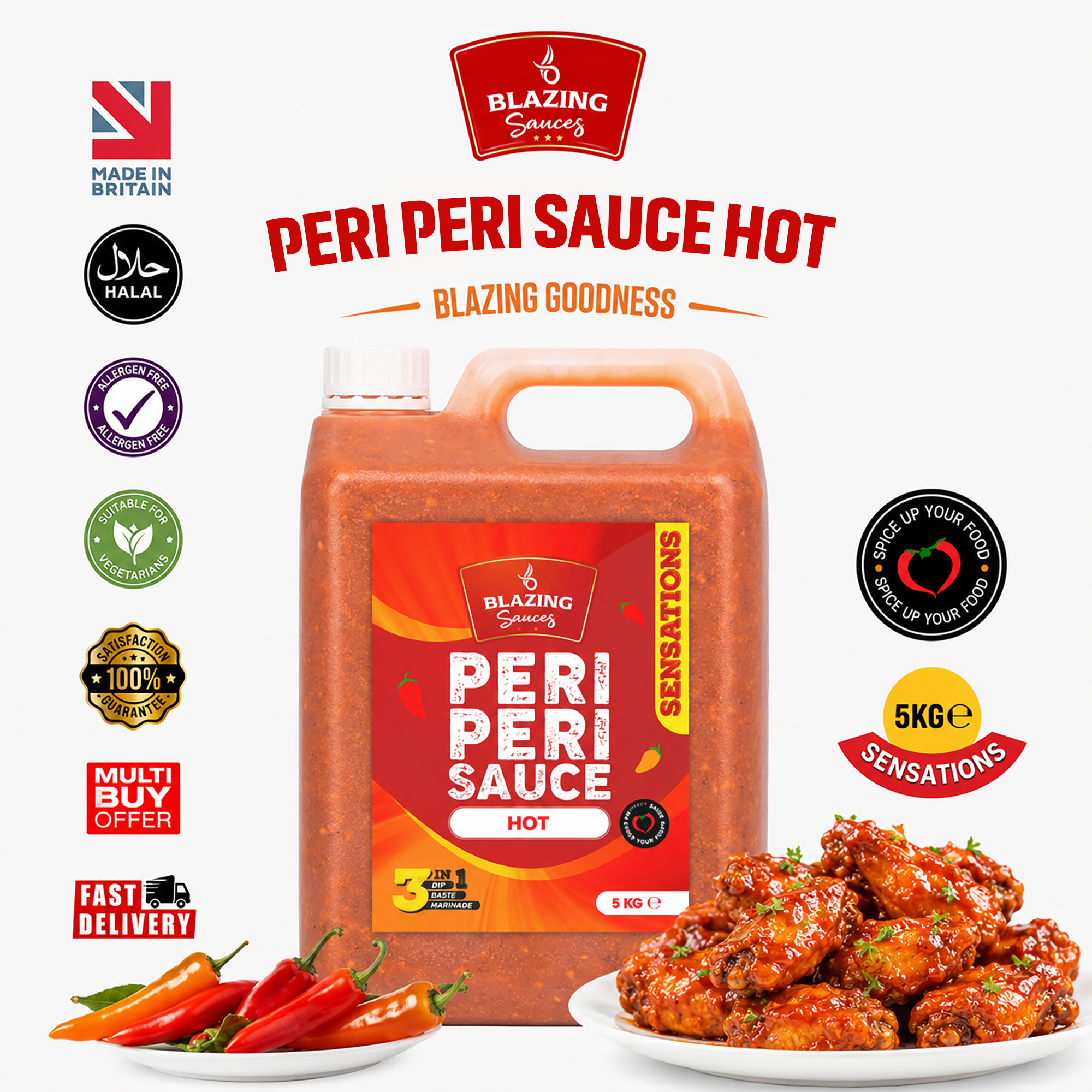 BLAZING HOT PERI PERI SAUCE 5 LTR