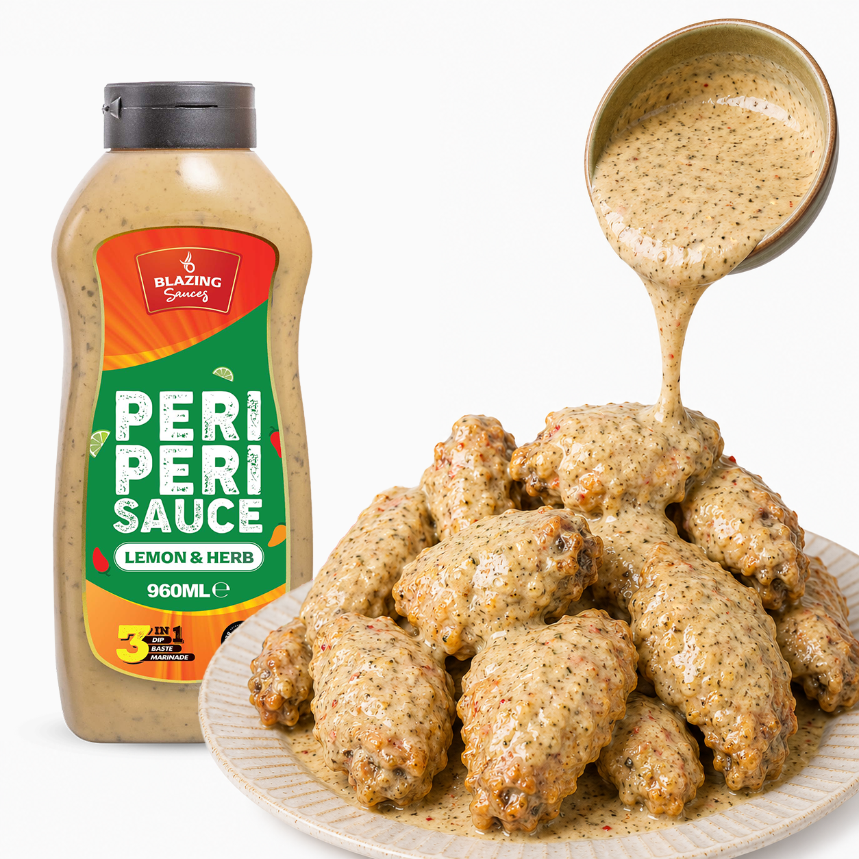 BLAZING LEMON & HERB PERI PERI SAUCE 1LTR