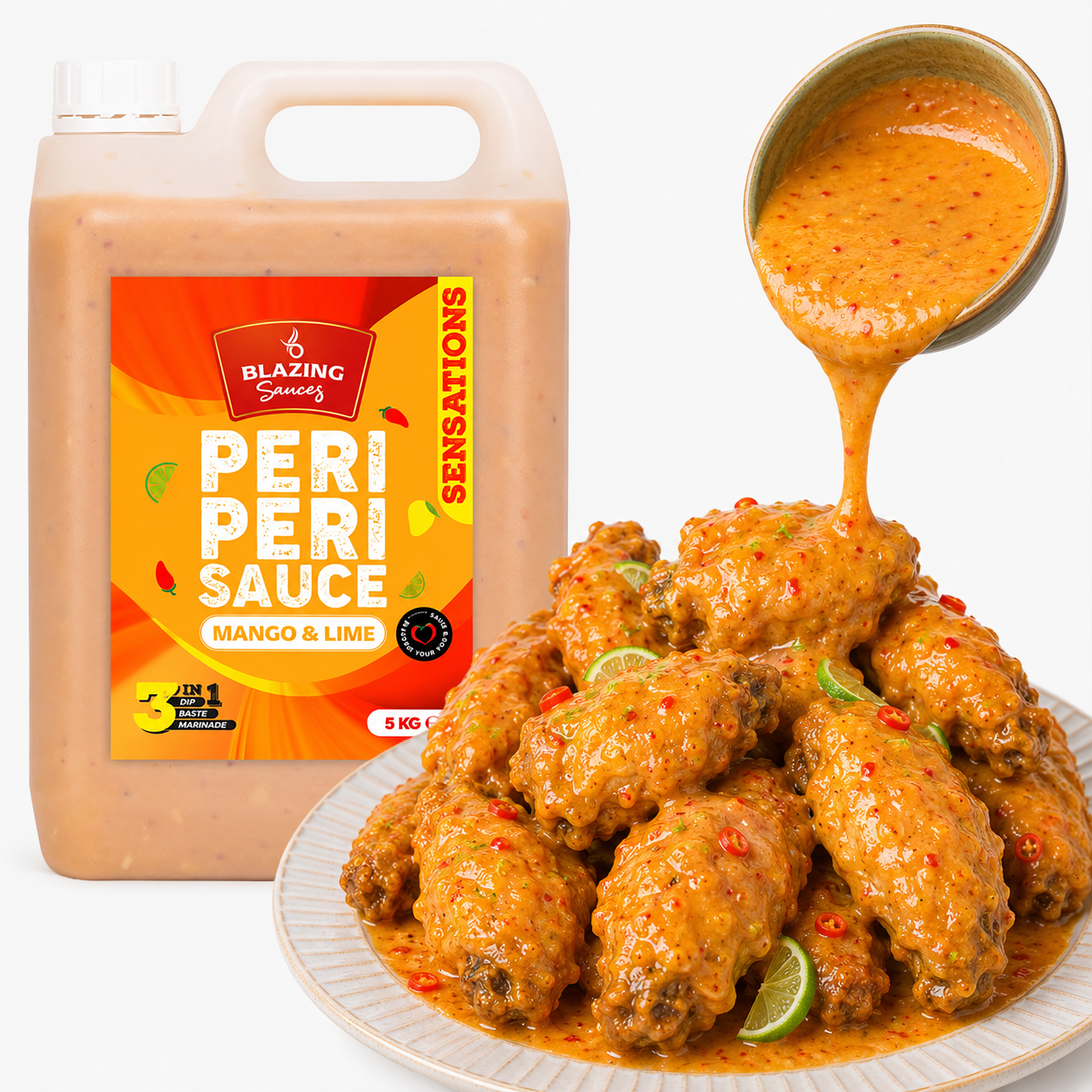 BLAZING MANGO & LIME PERI PERI SAUCE 5LTR
