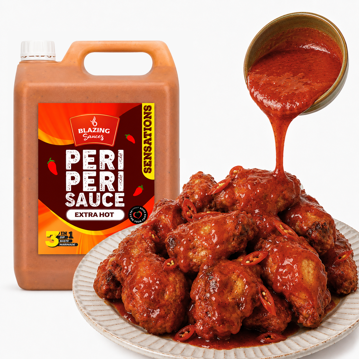 BLAZING EXTRA HOT PERI PERI SAUCE 5 LTR
