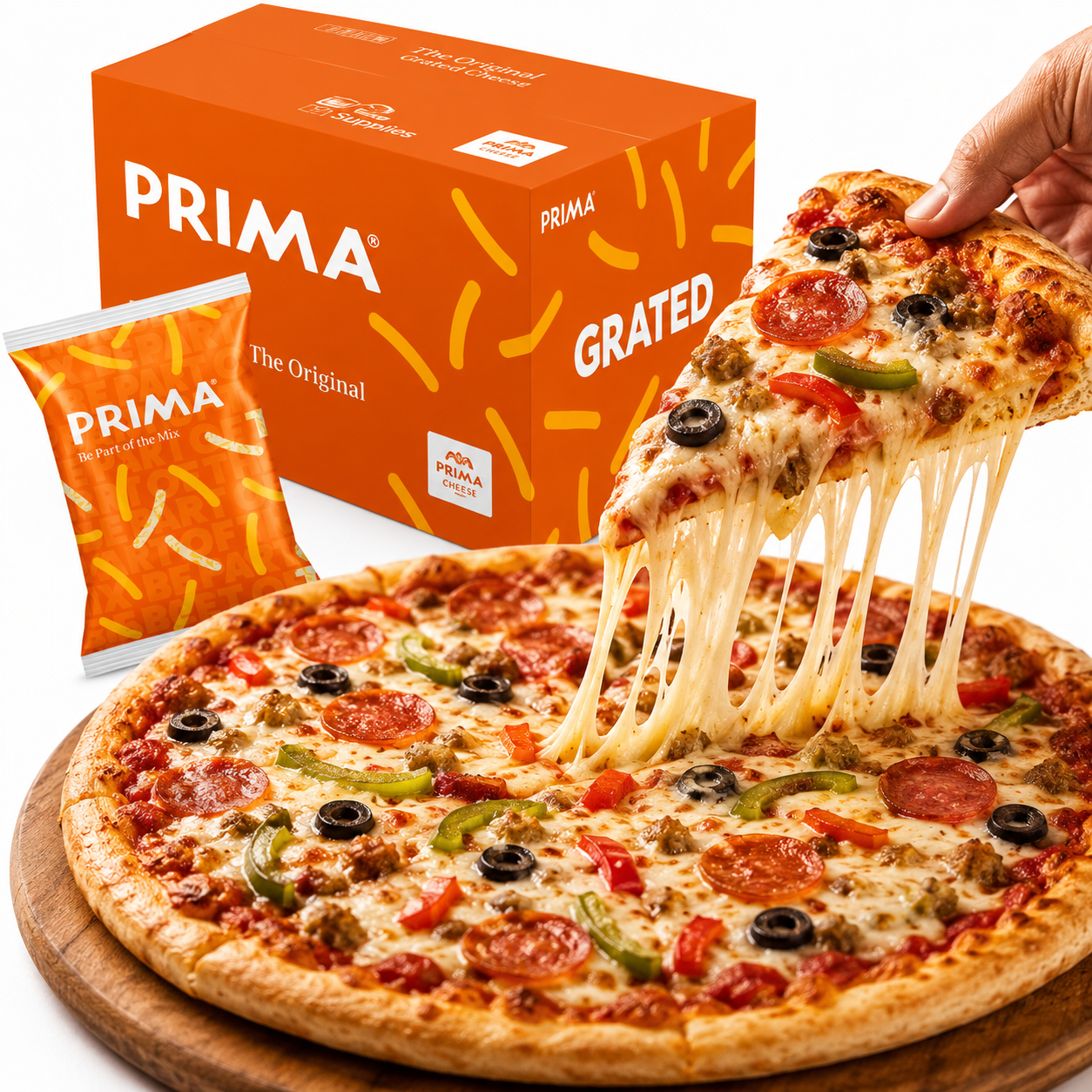 PRIMA CHEESE 80/20 MOZZ/CHED 6X2KG (RED TAPE)