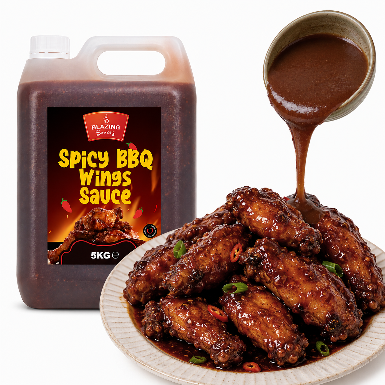 BLAZING'S SPICY BBQ WINGS SAUCE 5LTR