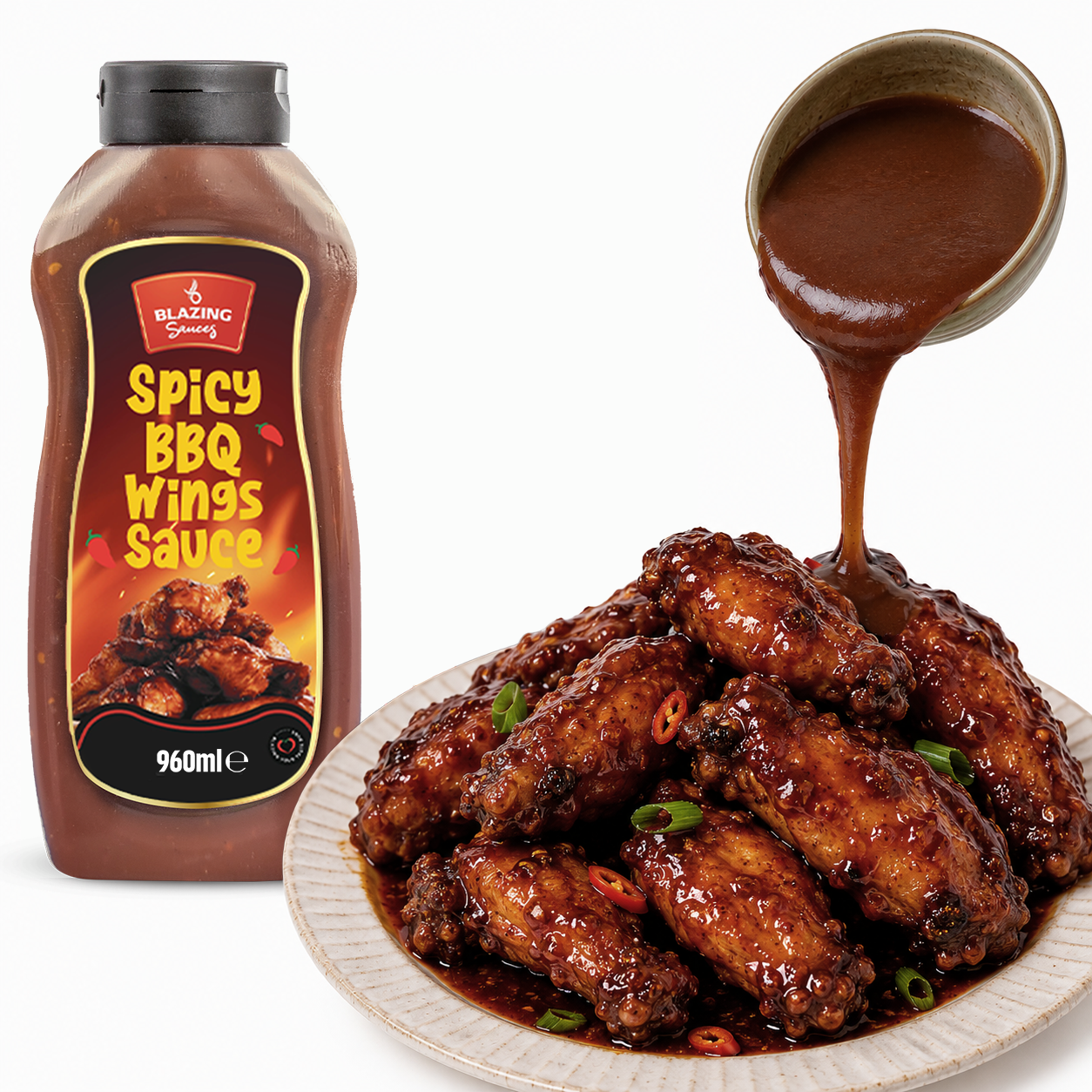 BLAZING SPICY BBQ WINGS SAUCE 960ML