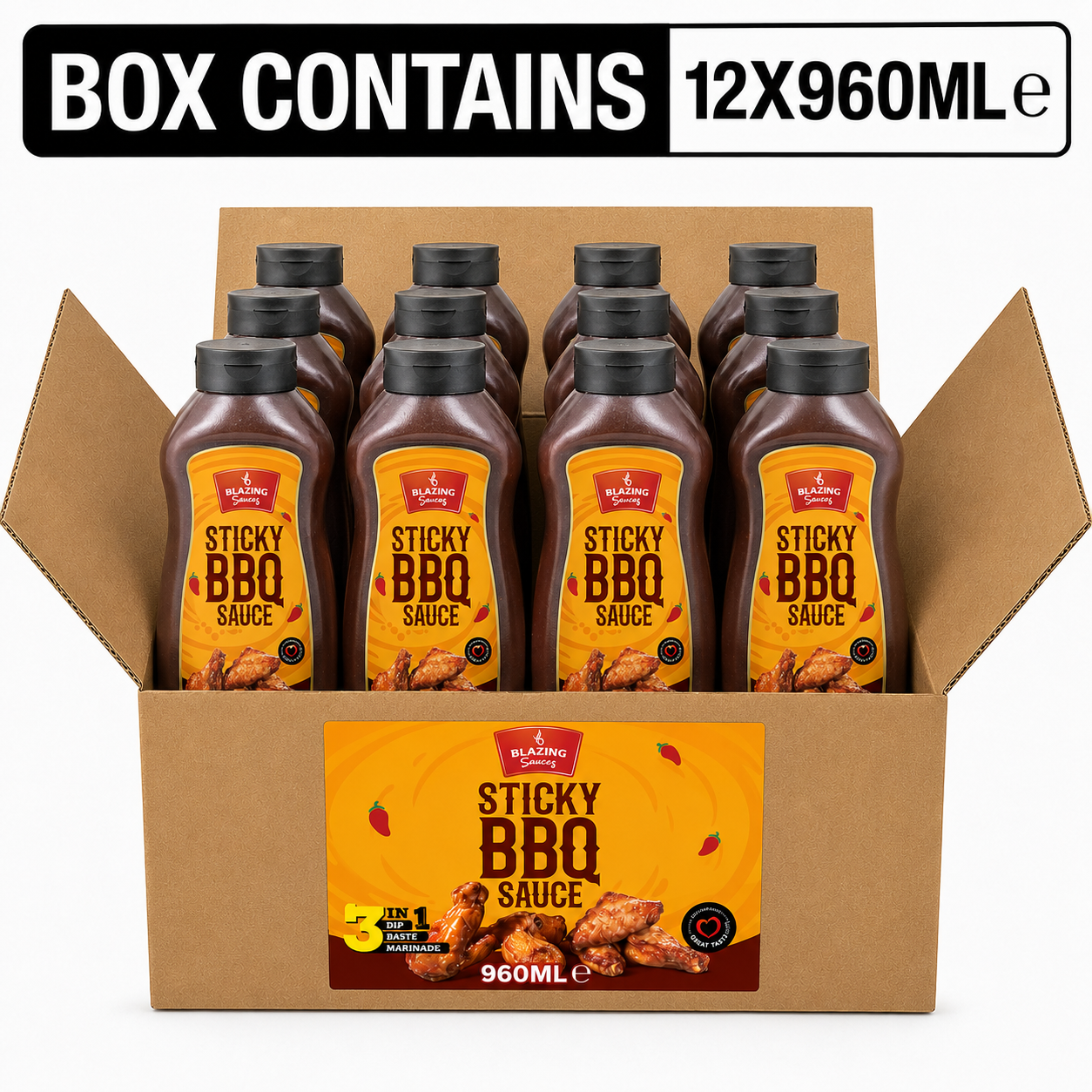 BLAZING STICKY BBQ SAUCE 1LTR