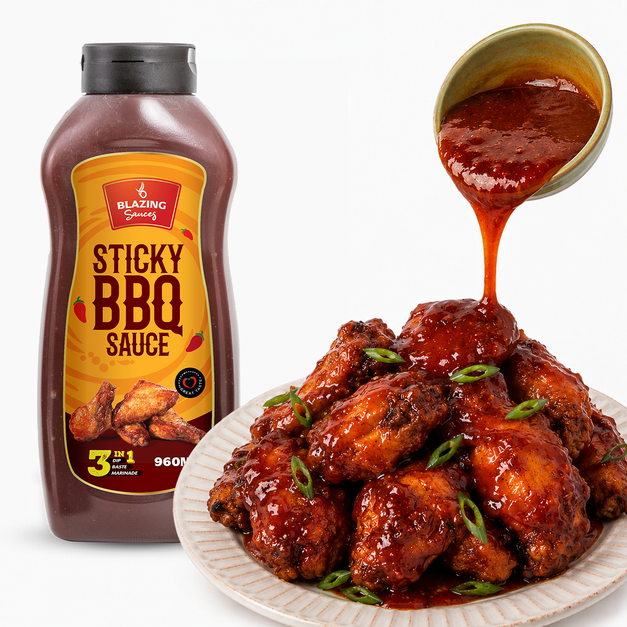 BLAZING STICKY BBQ SAUCE 1LTR