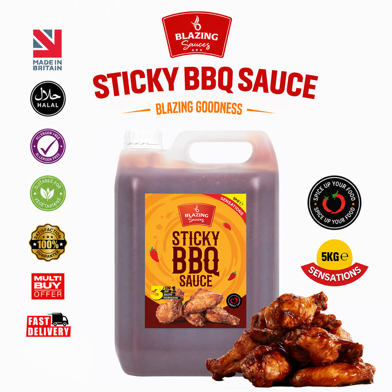 BLAZING STICKY BBQ SAUCE 5 LTR