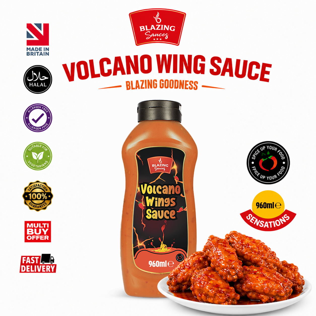 BLAZING VOLCANO WINGS SAUCE 960ML